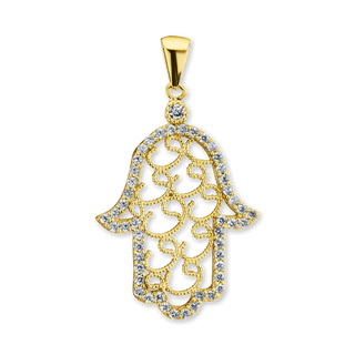 Sterling Silver Hamsa Pendant (38 x 24 mm)