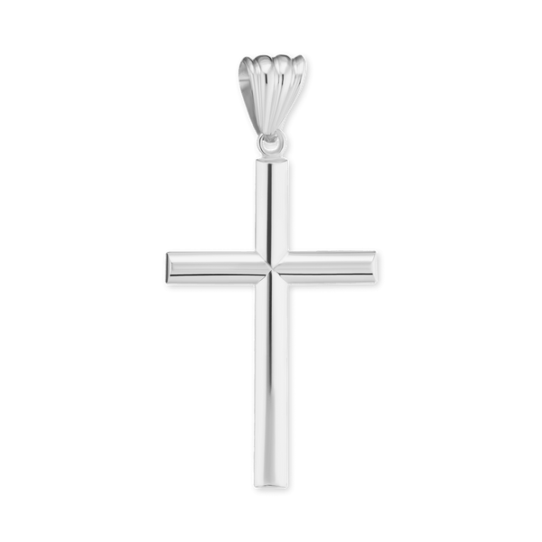 Sterling Silver Tubular Cross Pendant (44 x 23 mm)