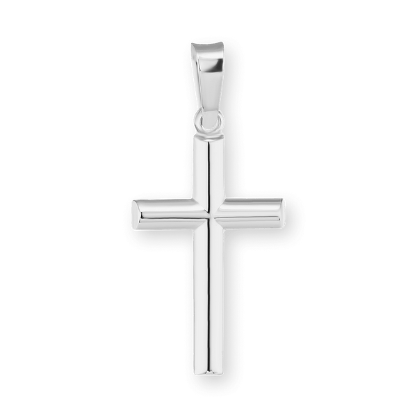 Sterling Silver Tubular Cross Pendant (24 x 12 mm)