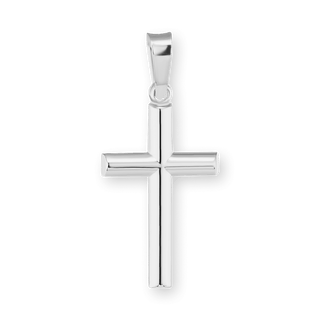 Sterling Silver Tubular Cross Pendant (24 x 12 mm)