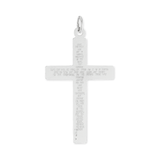 Sterling Silver Double-Sided Cross Pendant with Lord's Prayer (48 x 26 mm)