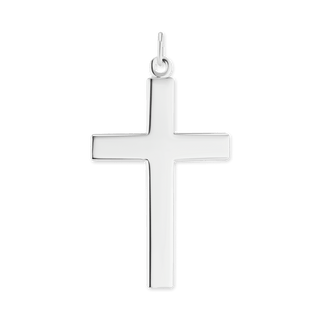 Sterling Silver Double-Sided Cross Pendant with Lord's Prayer (48 x 26 mm)