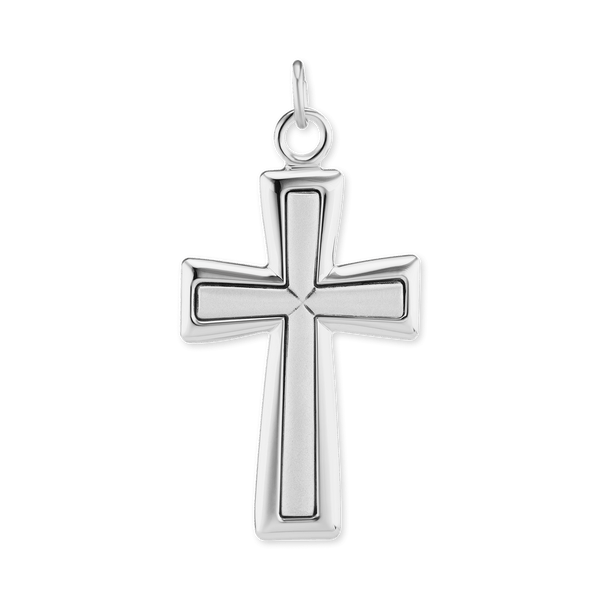 Sterling Silver Embossed Tapered Cross Pendant (43 x 22 mm)