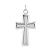 Sterling Silver Embossed Tapered Cross Pendant (43 x 22 mm)