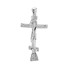 Sterling Silver Orthodox Cross and Crucifix Pendant (64 x 32 mm)