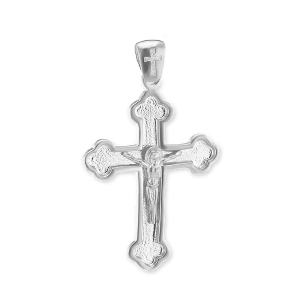 Sterling Silver Trefoil Crucifix Pendant (42 x 25 mm)