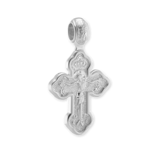 Sterling Silver Byzantine Double-Sided Cross and Crucifix Pendant (33 x 19 mm)
