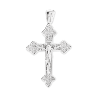 Sterling Silver Trefoil Crucifix Pendant (51 x 30 mm)