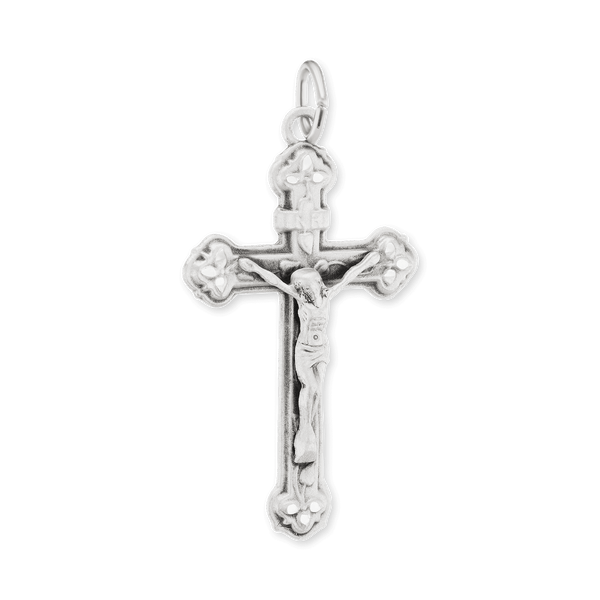 Sterling Silver Trefoil Crucifix Pendant (46 x 24 mm)