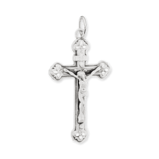 Sterling Silver Trefoil Crucifix Pendant (46 x 24 mm)