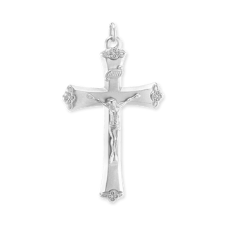 Sterling Silver Trefoil Crucifix Pendant (43 x 24 mm)