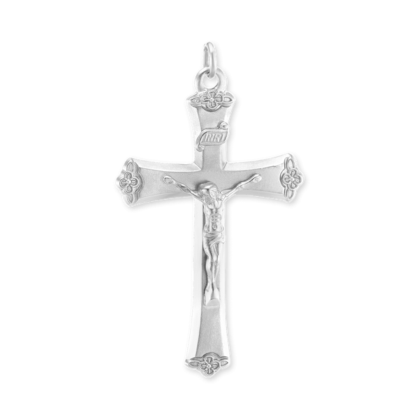 Sterling Silver Trefoil Crucifix Pendant (43 x 24 mm)