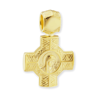 Sterling Silver Byzantine Double-Sided Cross and Crucifix Pendant (26 x 17 mm)
