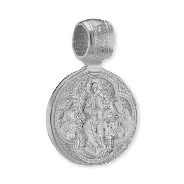 Sterling Silver Resurrection Byzantine Double-Sided Pendant (26 x 17 mm)