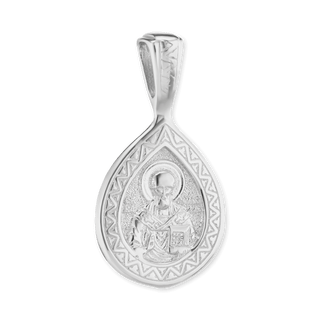 Sterling Silver Mary and The 7 Swords Byzantine Double-Sided Pendant (31 x 16 mm)