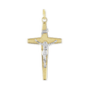 Sterling Silver Two-Tone Tapered Crucifix Pendant (40 x 21 mm)