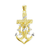 Sterling Silver Two-Tone Mariner Anchor Crucifix and Cross Pendant (55 x 29 mm)