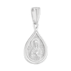 Sterling Silver Virgin Mary Byzantine Double-Sided Pendant (32 x 14 mm)