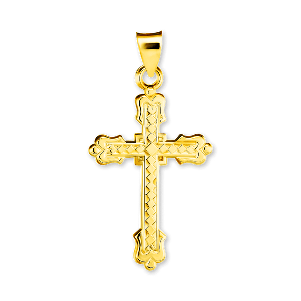 Sterling Silver Fancy Cross Pendant (38 x 20 mm)