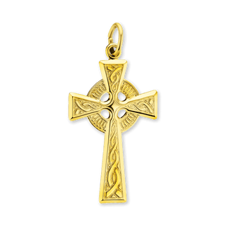 Sterling Silver Traditional Celtic Cross Pendant (35 x 18 mm)