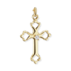 Sterling Silver Budded Cross Pendant with Cubic Zirconia (26 x 16 mm)