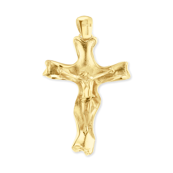 Sterling Silver Freeform Crucifix Pendant (55 x 32 mm)