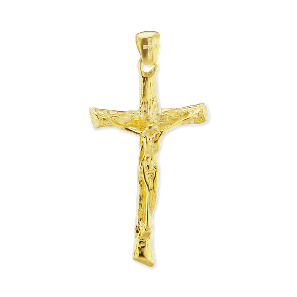 Sterling Silver Freeform Crucifix Pendant (58 x 30 mm)