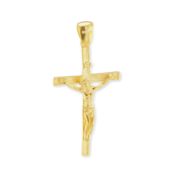 Sterling Silver Freeform Crucifix Pendant (39 x 19 mm)