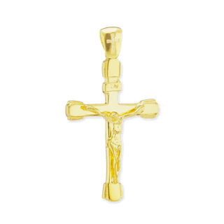 Sterling Silver Tubular Crucifix Pendant (42 x 22 mm)