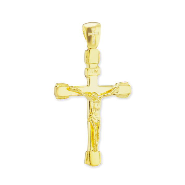 Sterling Silver Tubular Crucifix Pendant (42 x 22 mm)