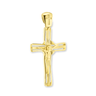 Sterling Silver Freeform Crucifix Pendant (34 x 17 mm)