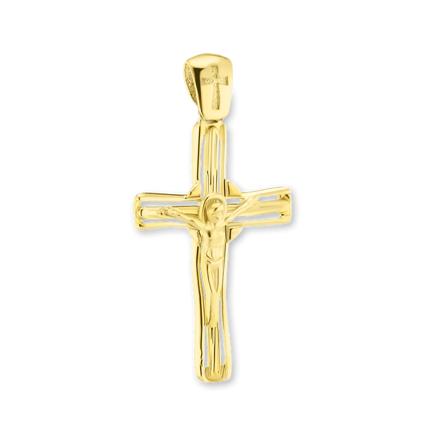 Sterling Silver Freeform Crucifix Pendant (34 x 17 mm)