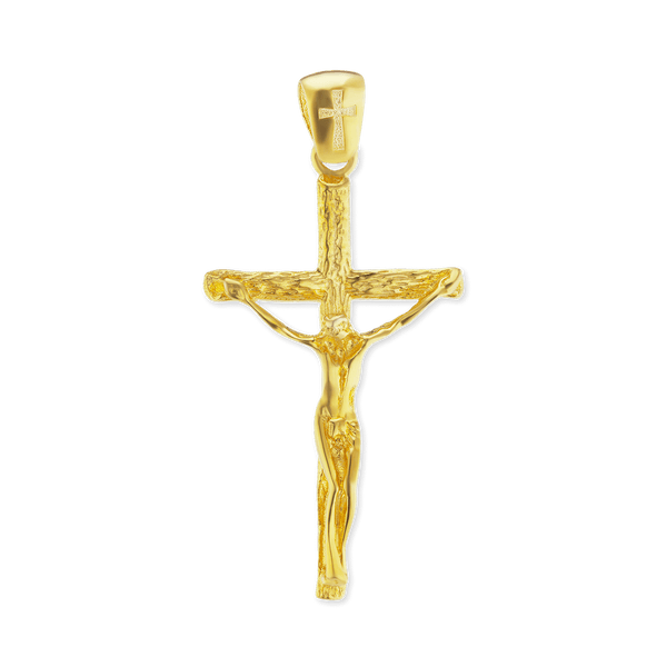 Sterling Silver Freeform Crucifix Pendant (48 x 24 mm)