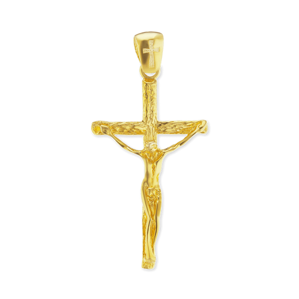 Sterling Silver Freeform Crucifix Pendant (48 x 24 mm)