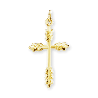 Sterling Silver Wheat Cross Pendant (32 x 17 mm)