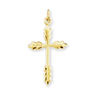 Sterling Silver Wheat Cross Pendant (32 x 17 mm)