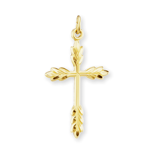 Sterling Silver Wheat Cross Pendant (32 x 17 mm)