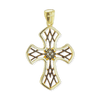 Sterling Silver Filigree Cross Pendant with Ember Finish (38 x 23 mm)