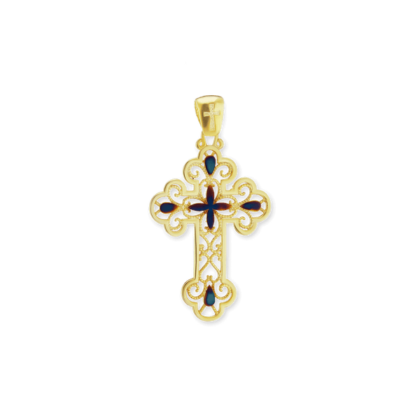 Sterling Silver Filigree Cross Pendant (44 x 24 mm)