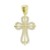 Sterling Silver Roman Cross Pendant with Cubic Zirconia (30 x 16 mm)