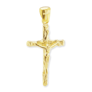 Sterling Silver Freeform Crucifix Pendant (34 x 16 mm)
