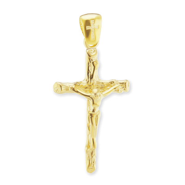 Sterling Silver Freeform Crucifix Pendant (34 x 16 mm)