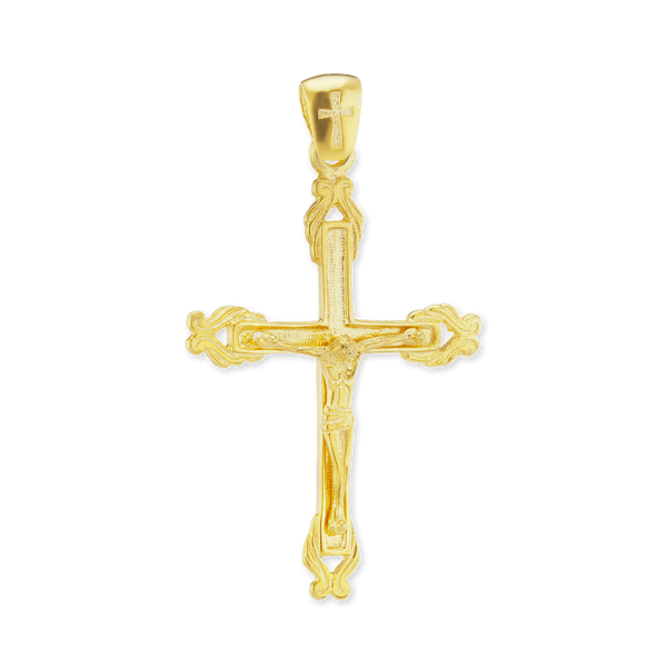 Sterling Silver Ornate Crucifix Pendant (45 x 26 mm)