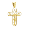 Sterling Silver Filigree Crucifix Pendant (50 x 29 mm)