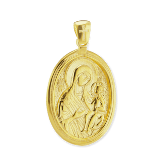 Sterling Silver Madonna and Child Pendant and Medallions (40 x 23 mm)