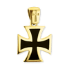 Sterling Silver Pattée Cross Medallions with Black Enamel (27 x 17 mm)
