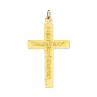 Sterling Silver Double-Sided Cross Pendant with Lord's Prayer (48 x 26 mm)