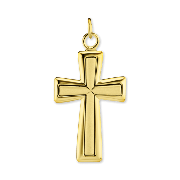 Sterling Silver Embossed Tapered Cross Pendant (43 x 22 mm)