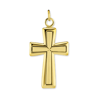 Sterling Silver Embossed Tapered Cross Pendant (43 x 22 mm)