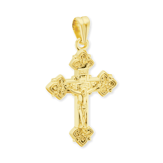 Sterling Silver Trefoil Crucifix Pendant (35 x 20 mm)